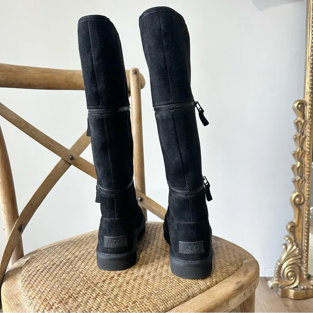 NWT Ugg Classic Ultra Tall Zip To Mini Short Boot Black